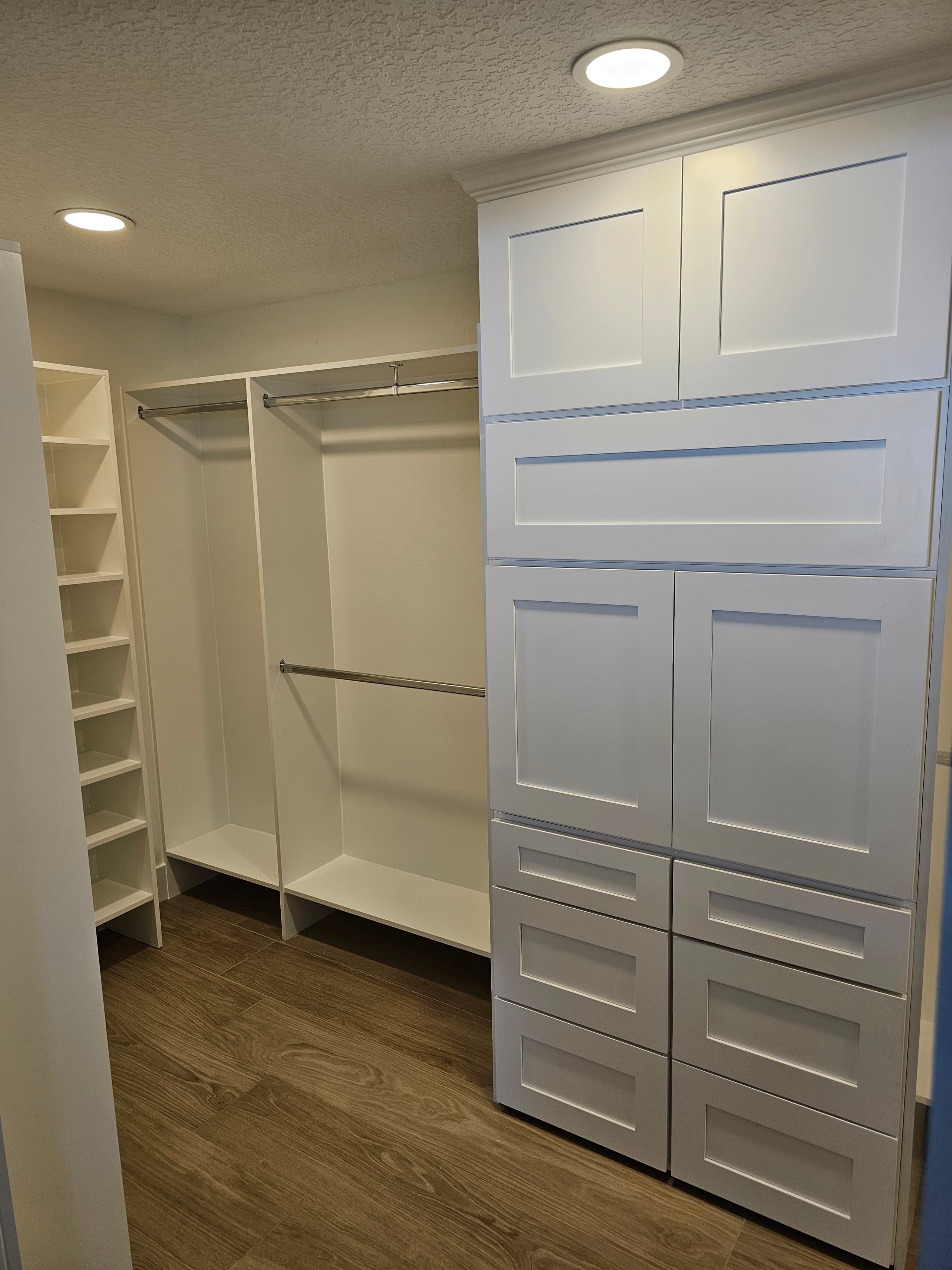 White shaker walk-in closet