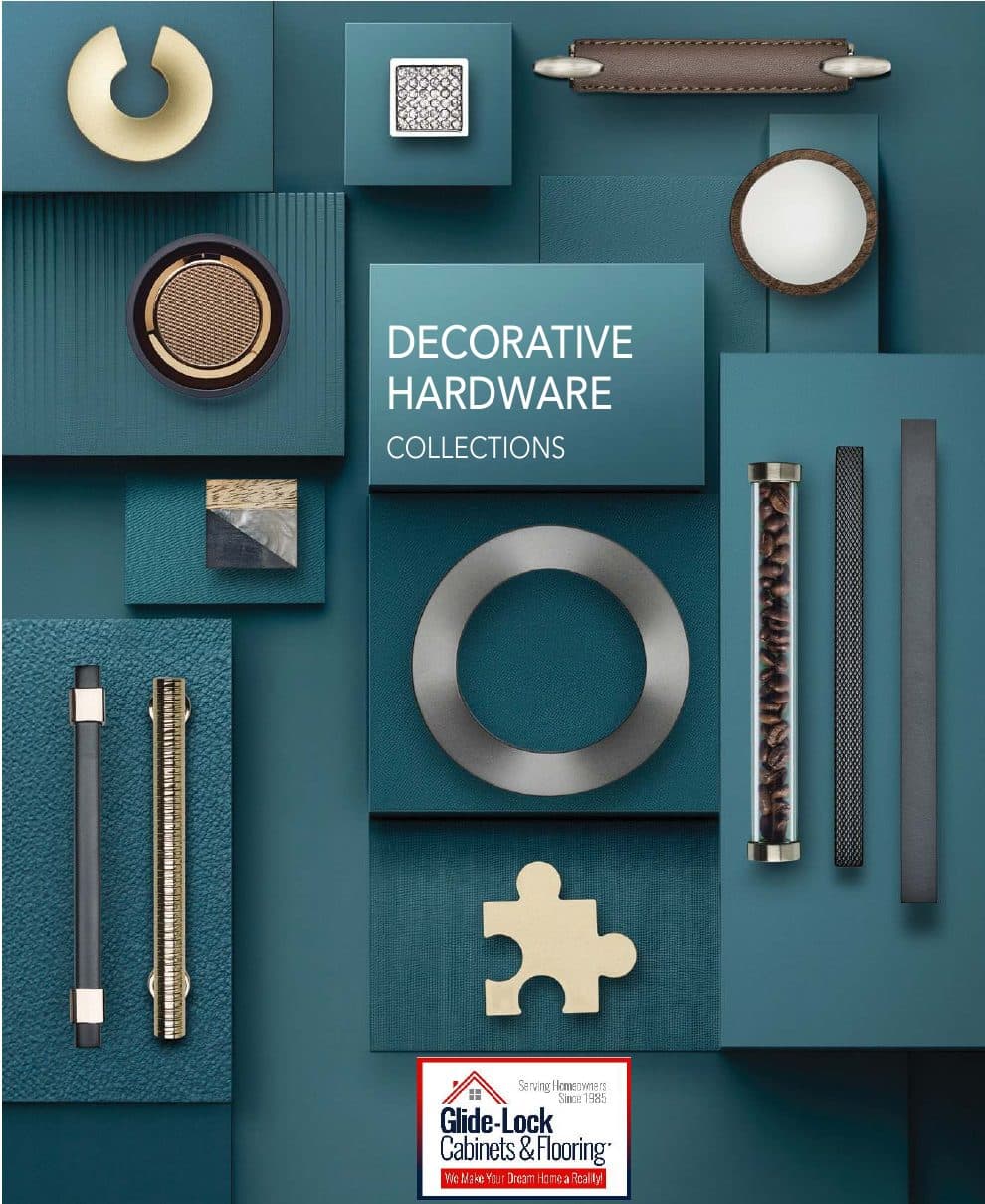 Glide-Lock cabinet hardware catalog cover. Tap to open the catalog.