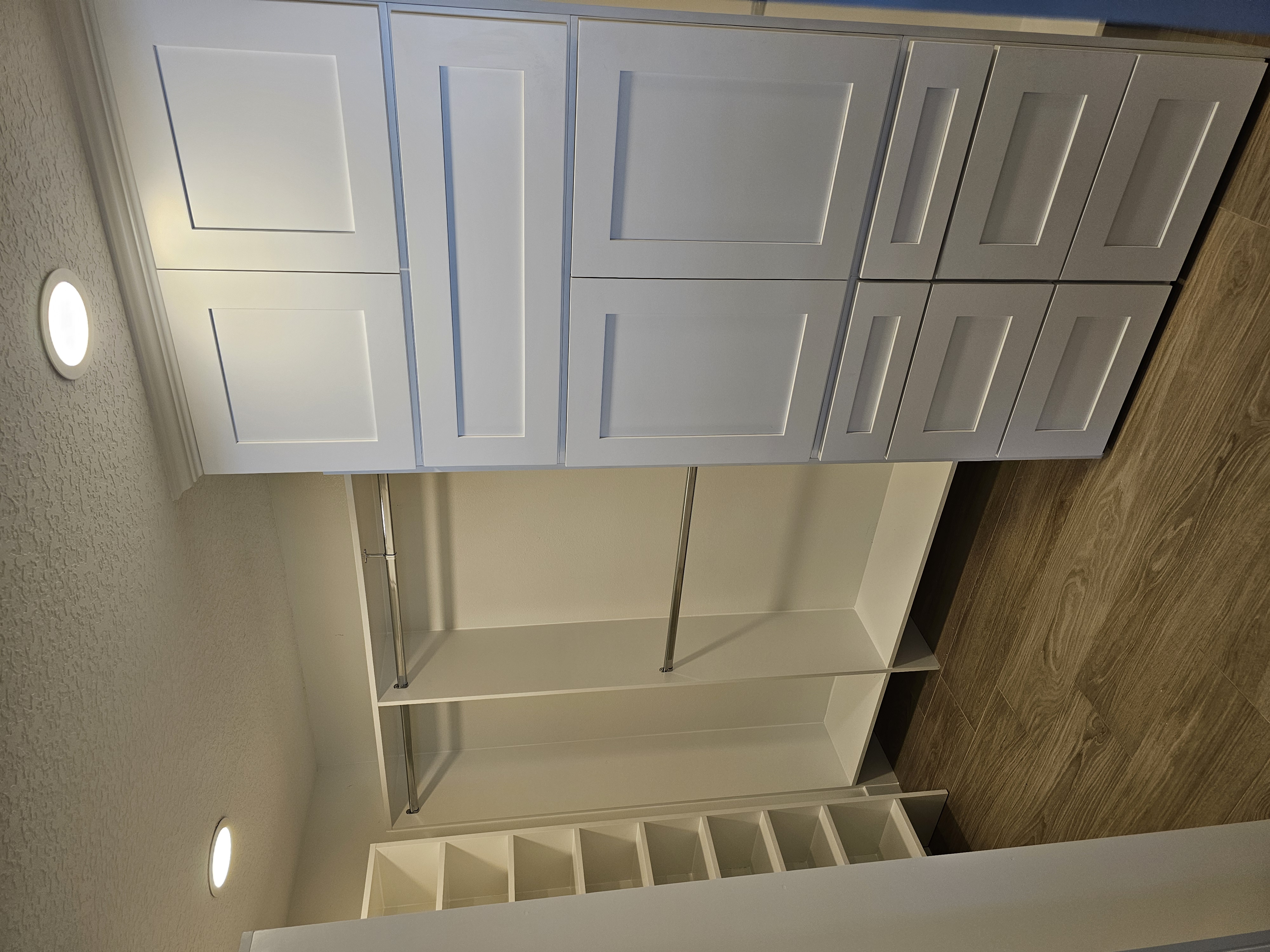 White shaker walk-in closet